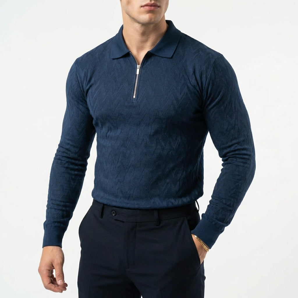 Classic Zipped Polo Long Sleeve
