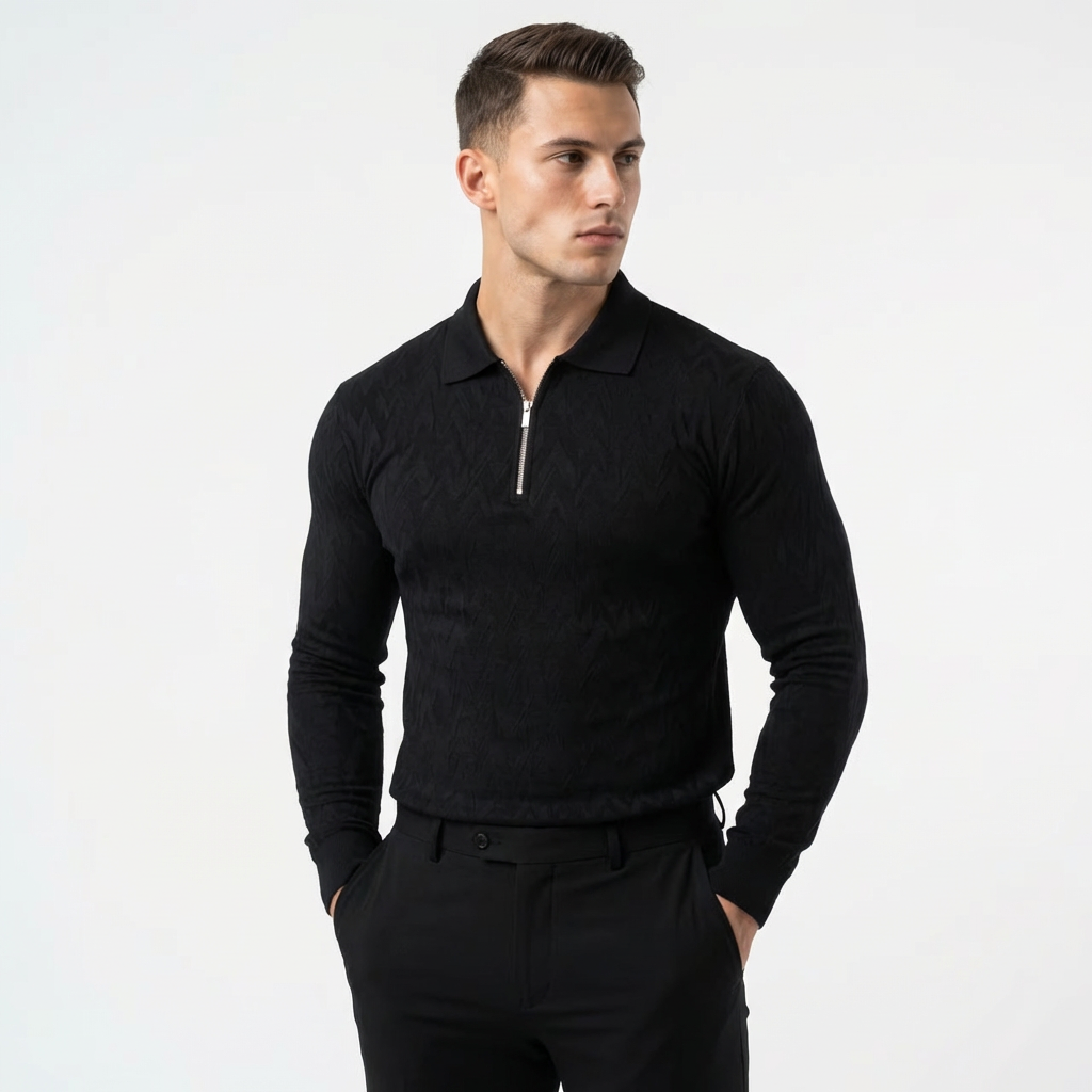 Classic Zipped Polo Long Sleeve